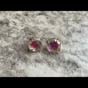 Large Rose Gold Kendra Scott Studs with Dichroic Glass